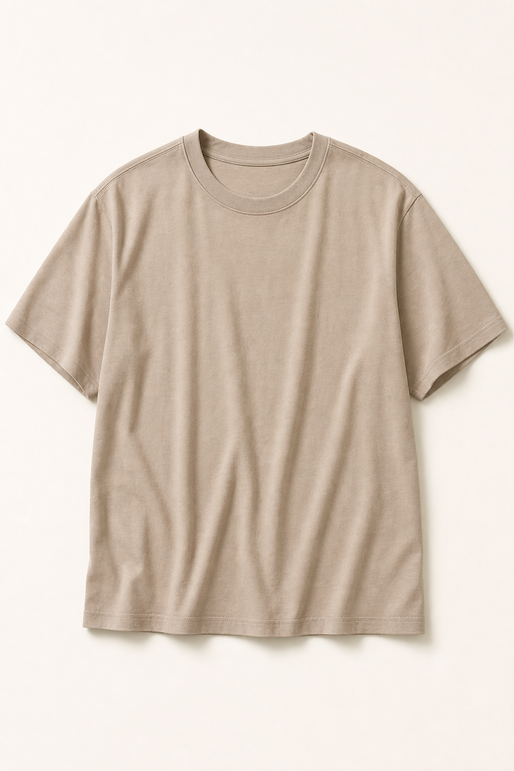 BAMBOOZZ The Tee relaxed bamboo crew neck in Sand Beige